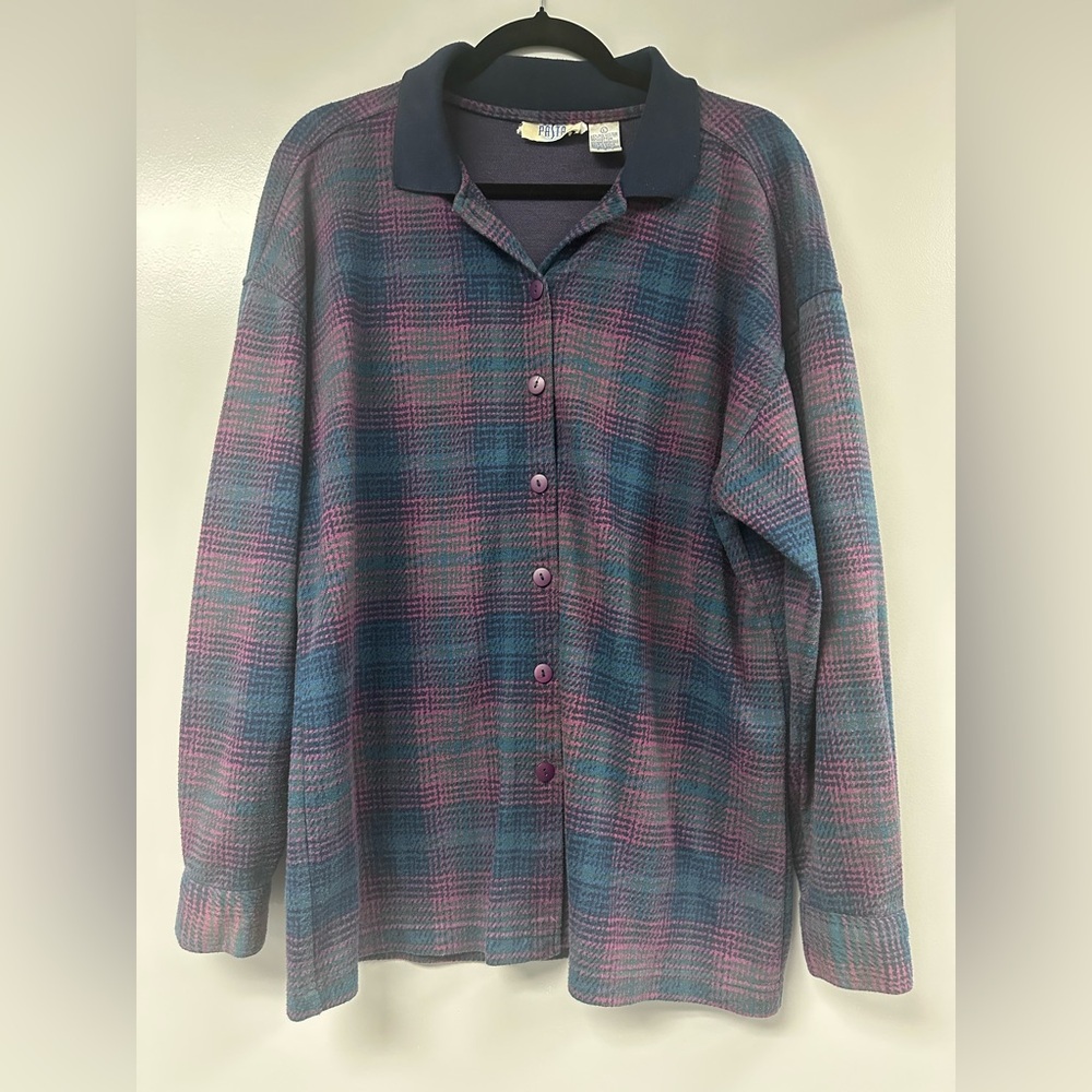 Vintage Plaid Women’s Button-Up, Size Large
